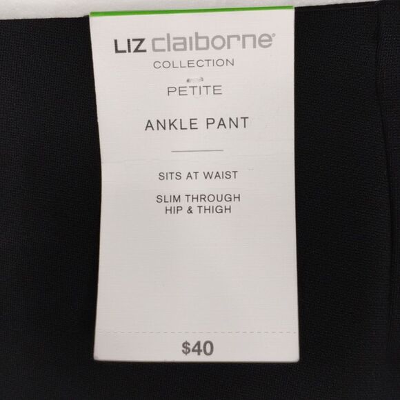 Liz Claiborne Black Zippered Jacket and Pants Set size LP NWT - Picture 2 of 13